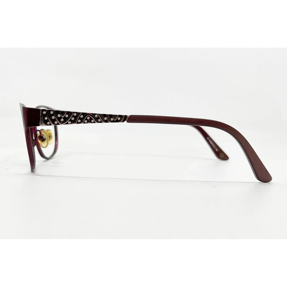 Bulova Eyeglasses Women Burgundy Alameda Marsala Embellished 51-16-135